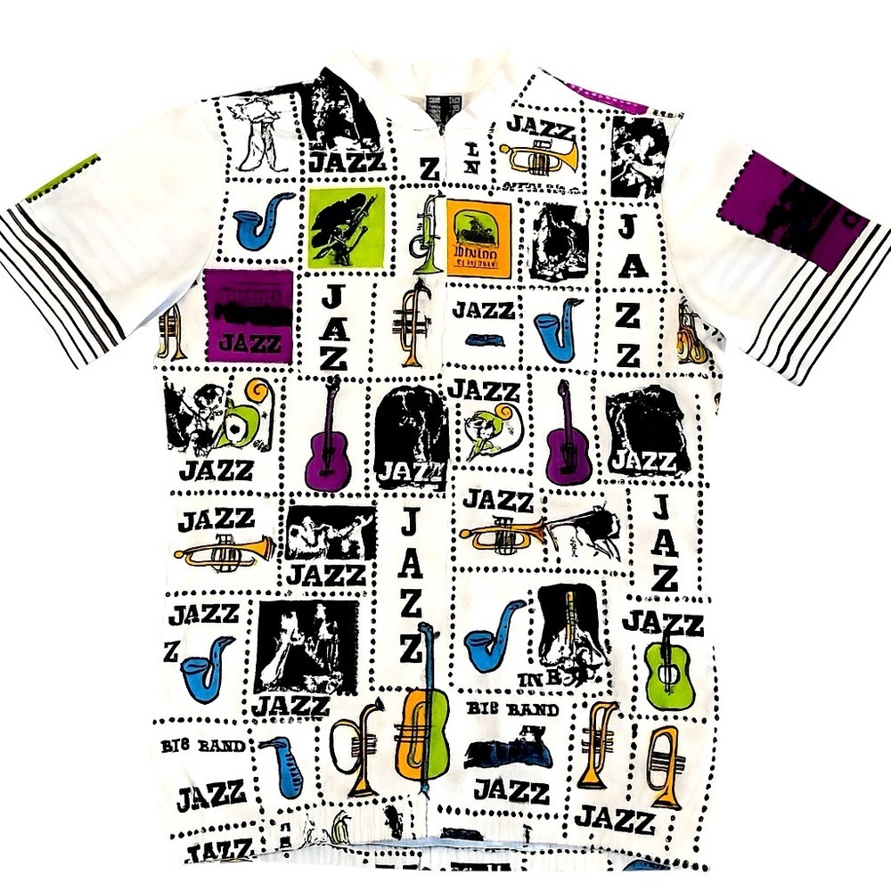 Giordana Jazz Festival Cycling Jersey M Vintage 1996 USA Rare Print COLLECTIBLE - Picture 2 of 9